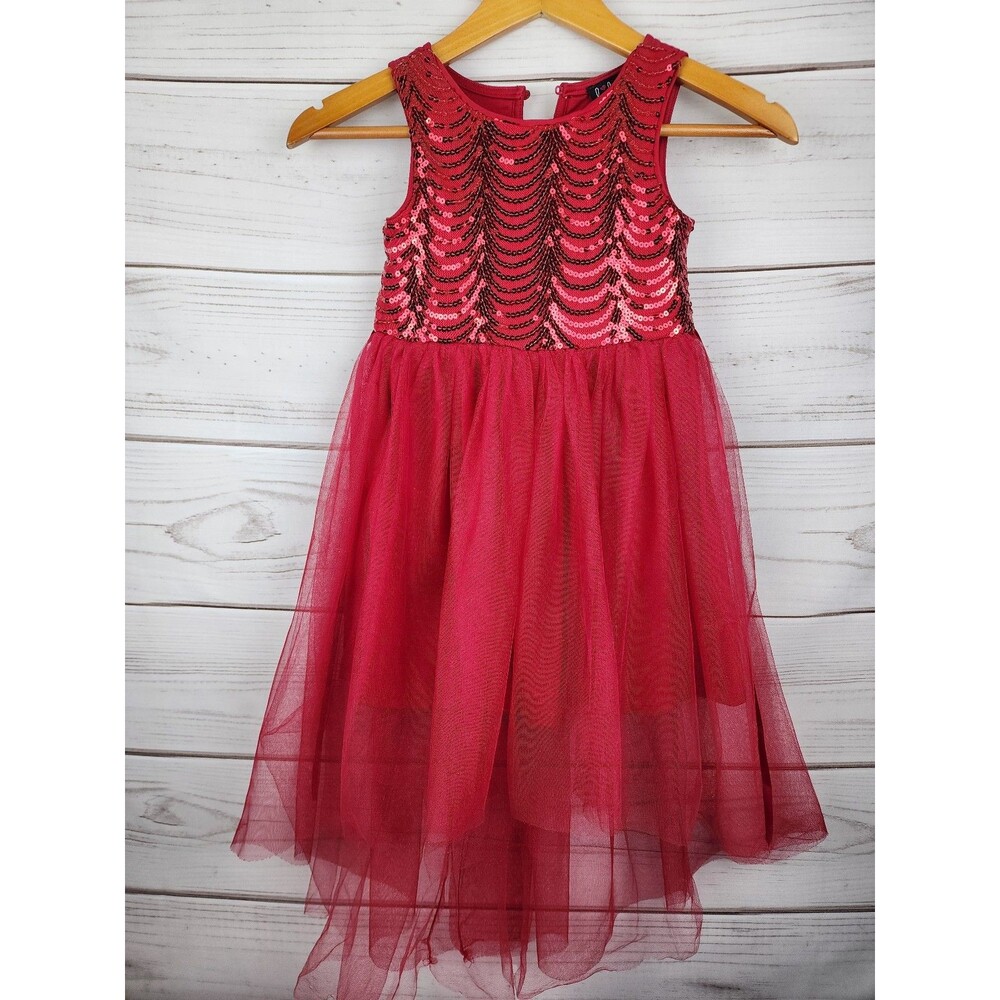 Lilt red sequin Tulle dress Girls 6 Party Holiday Birthday